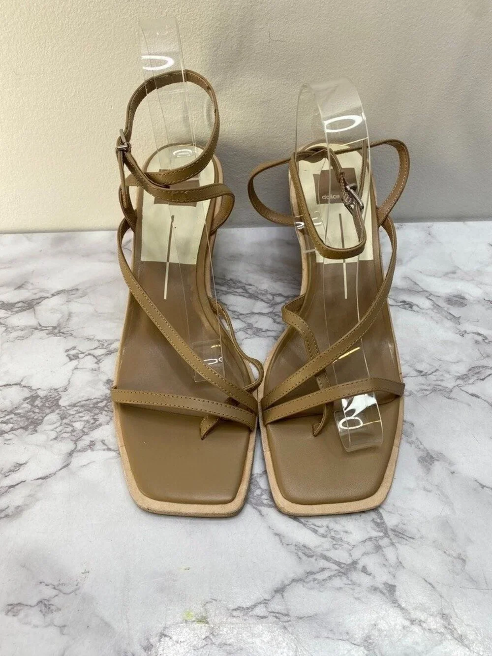 Dolce Vita Gemini Cafe Wedge Strappy Square Toe Women's Sandals Sz 9